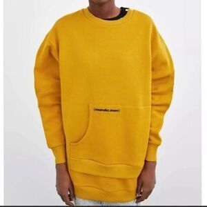 ZARA | Minimalist Dream Oversized Crewneck Sweatshirt Mustard Yellow Women’s S